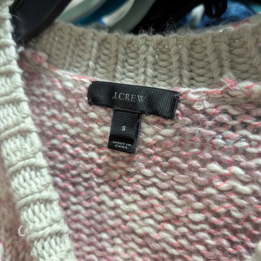J. Crew Pink and Cream Knit Sweater - Picture 2 of 6